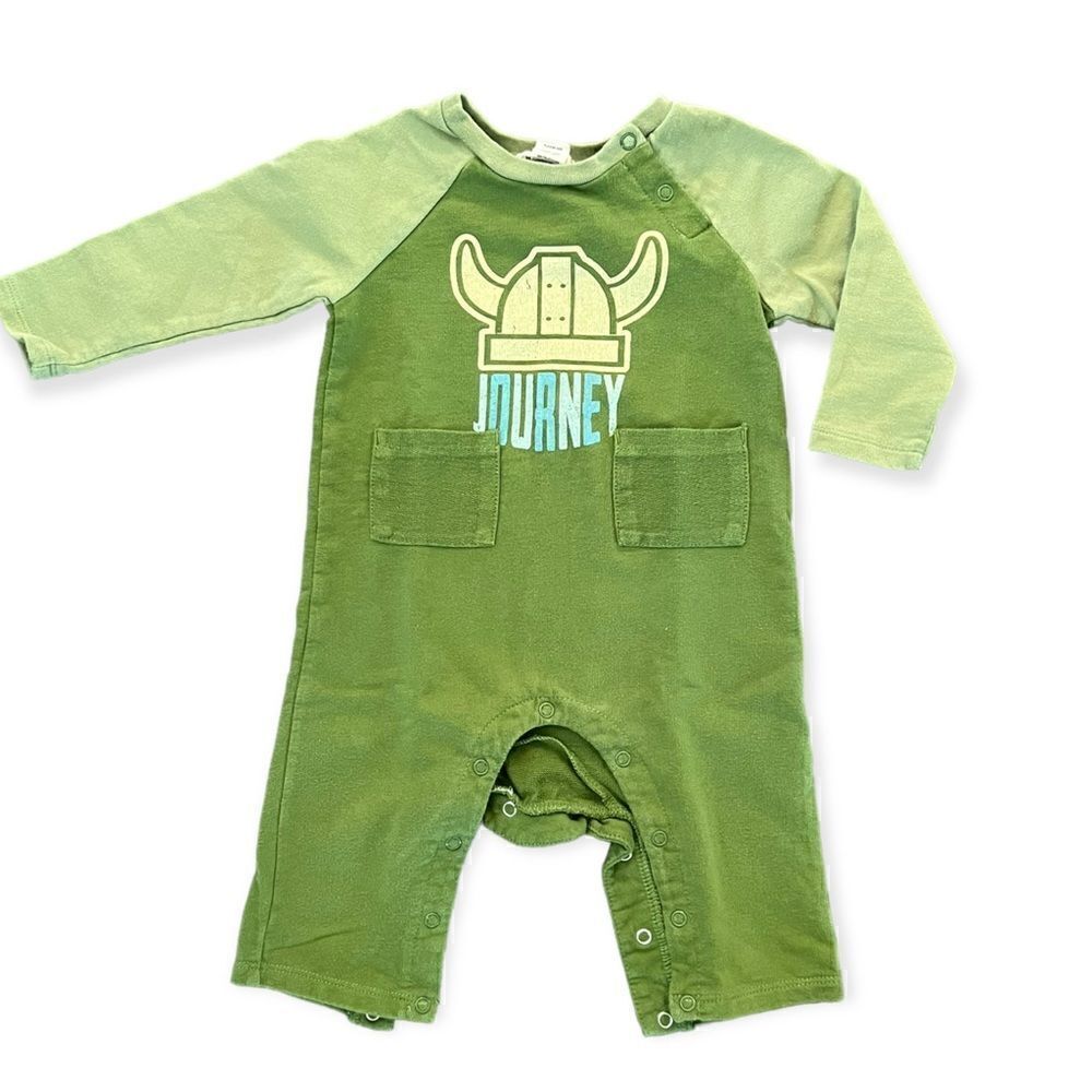 PEEK Kids Unisex Jumper Long Sleeve 100% Cotton 6-12 months Green 'Journey'